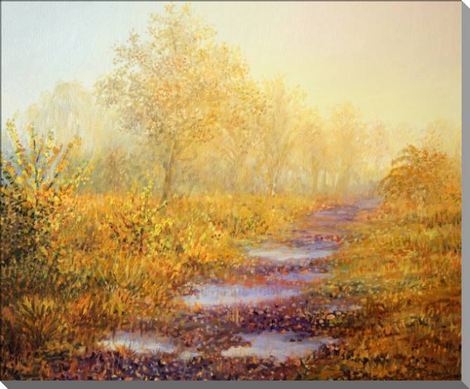 Paintings on plastic, foam cardboard Series the landscape in warm тонах_6