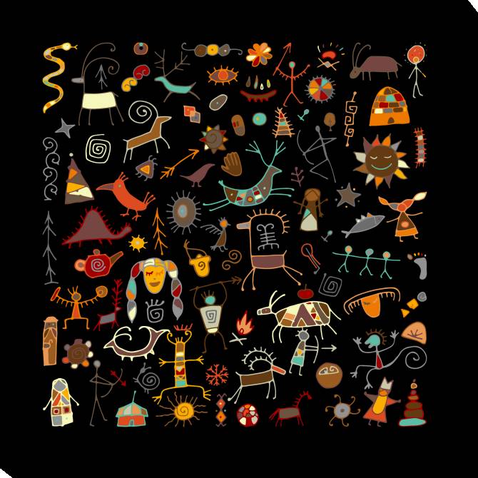 Paintings on canvas Cave paintings