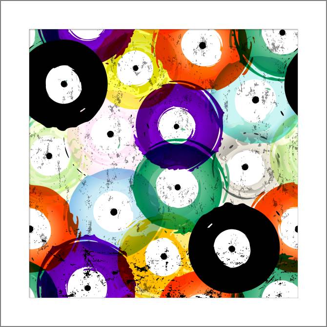 Картины, фото с паспарту Translucent colorful circles