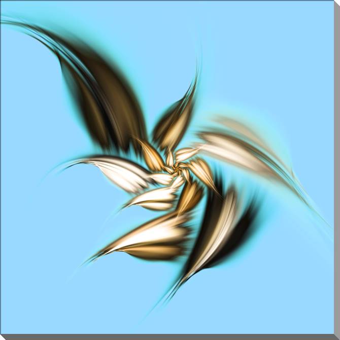 Paintings on plastic, foam cardboard Fractals on a blue background