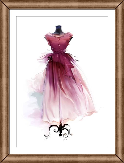 Купить и печать на заказ Картины в рамке, багете Ретро платье