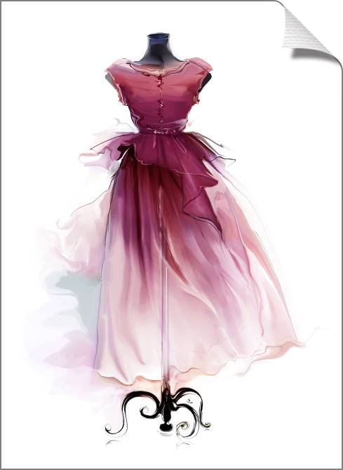 Купить и печать на заказ Картины на холсте Ретро платье