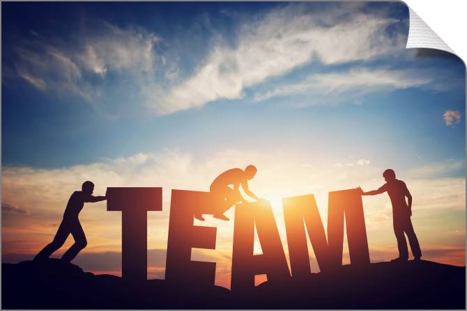 Купить и печать на заказ Картины на холсте Команда