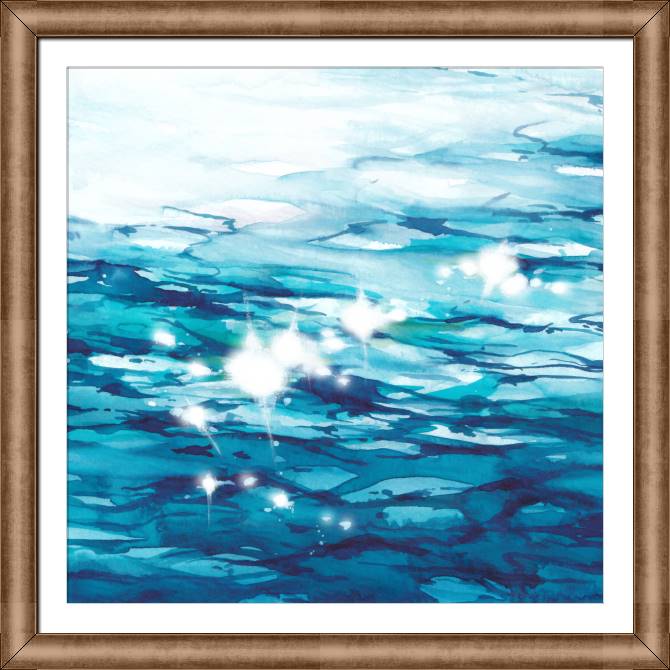 Купить и печать на заказ Картины в рамке, багете Блики на воде акварель
