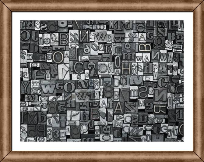 Купить и печать на заказ Картины в рамке, багете Металлические буквы