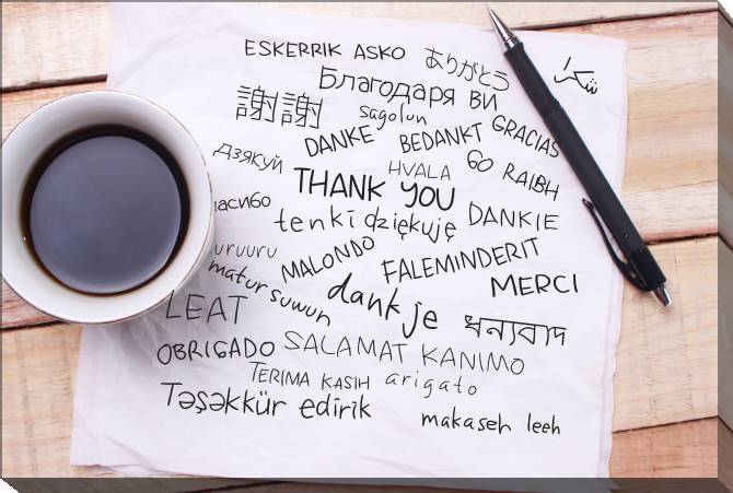 Картины на холсте Thank you in different languages