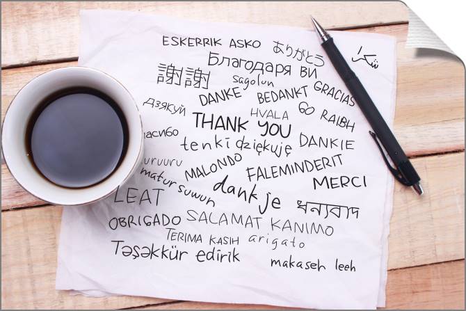 Купить и печать на заказ Картины на холсте Спасибо на разных языках