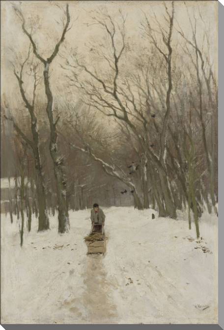 Paintings on plastic, foam cardboard Winter in the woods Scheveningse (Anton Mauve)
