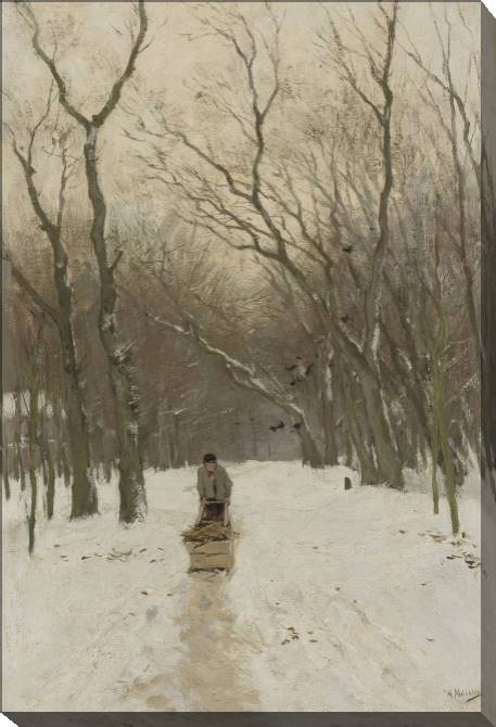 Купить и печать на заказ Картины Зима в Схевенингских лесах