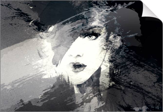 Купить и печать на заказ Картины на холсте Черно-белый арт женское лицо