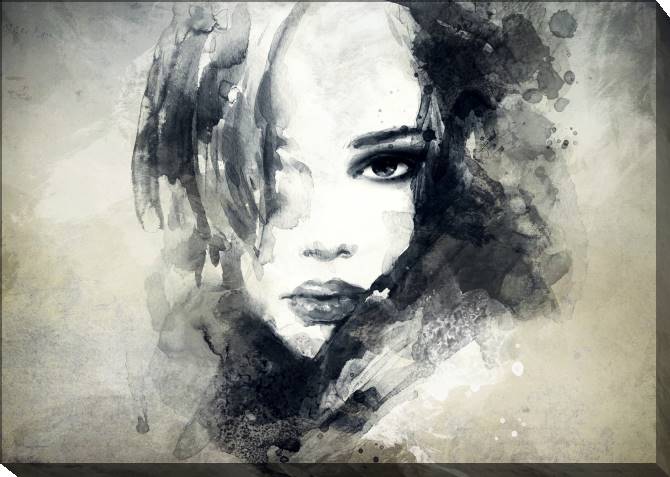 Paintings on canvas Portrait of a girl on grunge background
