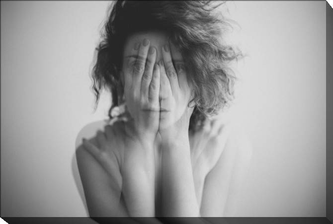 Paintings on canvas Double exposure portrait of a girl