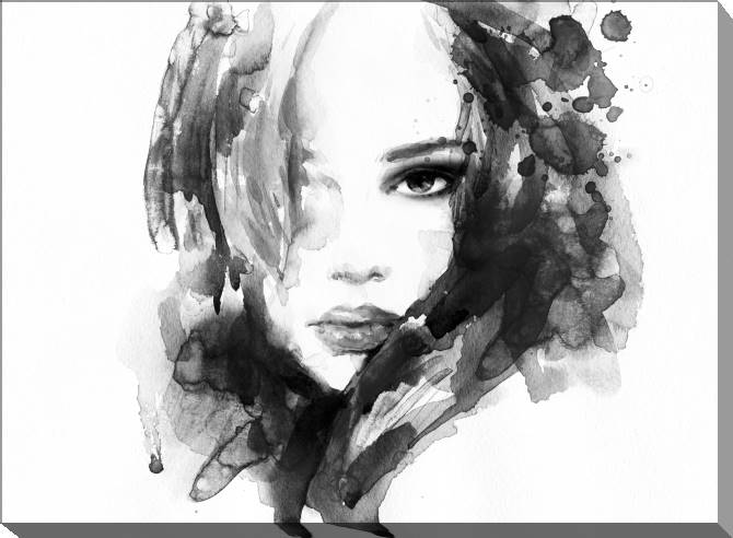 Paintings on canvas Black and white portrait watercolor
