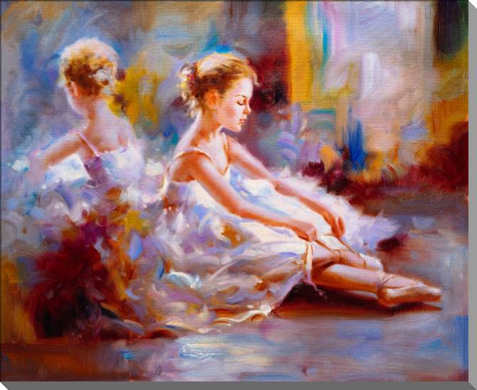 Paintings on plastic, foam cardboard Ballet