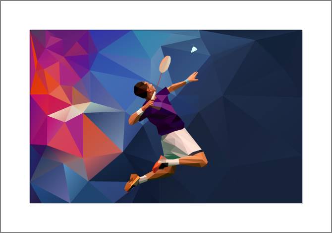 Paintings, photos from Passepartout Tennis player background geometry