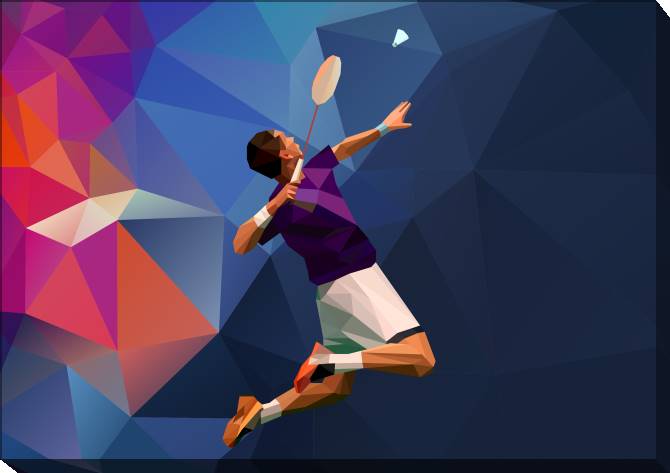 Картины на холсте Tennis player background geometry