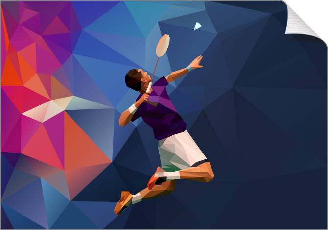 Купить и печать на заказ Картины на холсте Теннисист фон геометрия