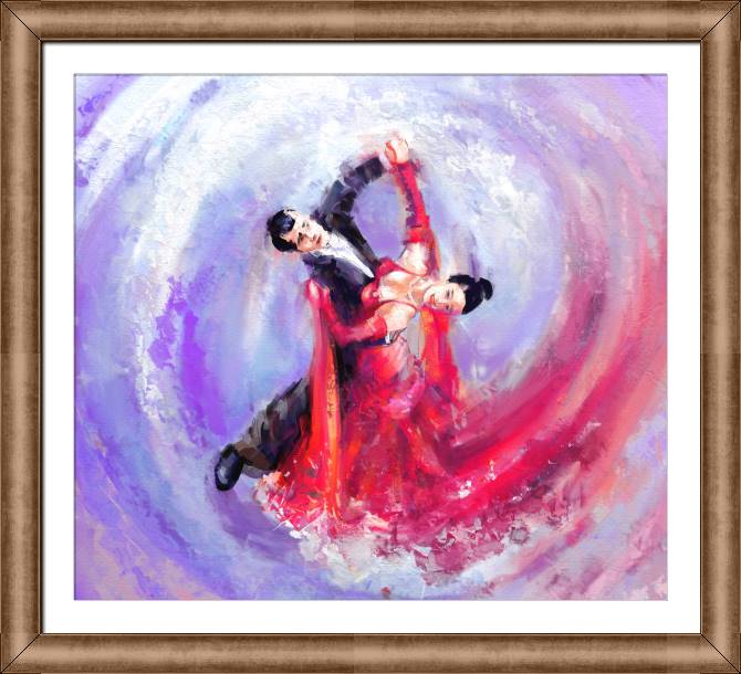 Framed and baguette paintings Couple dance