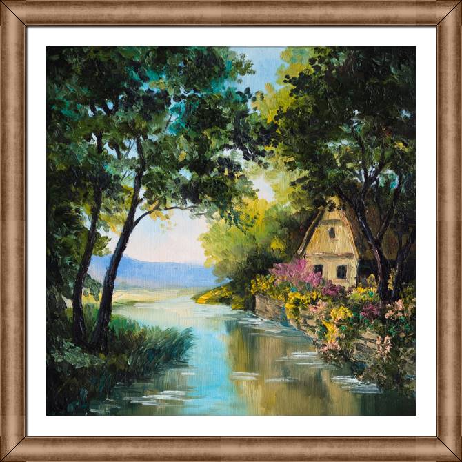 Картины в рамке, багете House by the river
