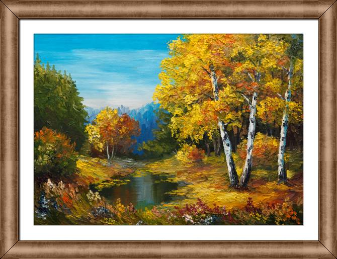 Картины в рамке, багете Autumn landscape