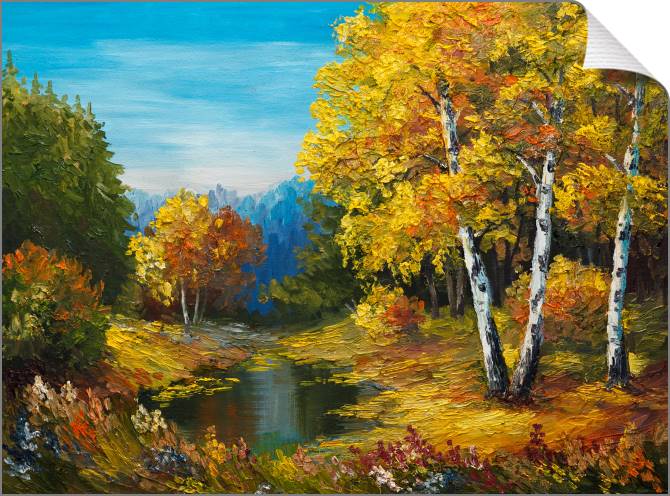 Купить и печать на заказ Картины на холсте Осенний пейзаж