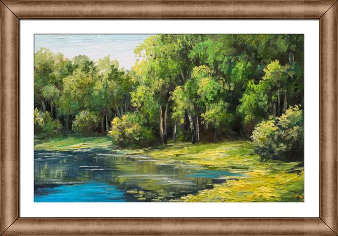 Картины в рамке, багете Lush forest