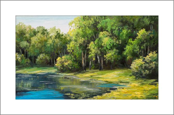 Купить и печать на заказ Картины, фото с паспарту Пышный лес