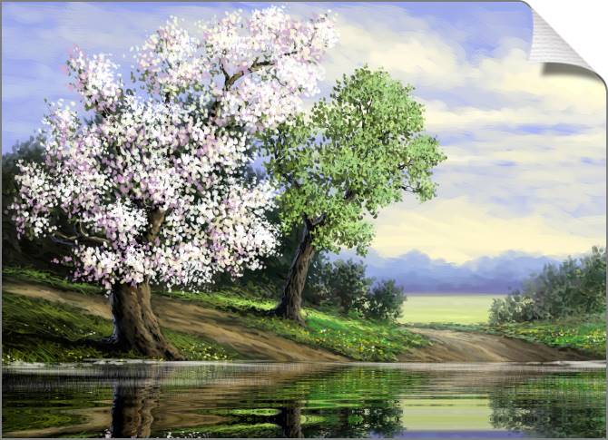 Купить и печать на заказ Картины на холсте Цветущее дерево