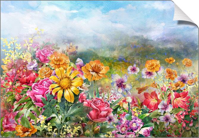 Paintings on canvas Colorful watercolor flowers