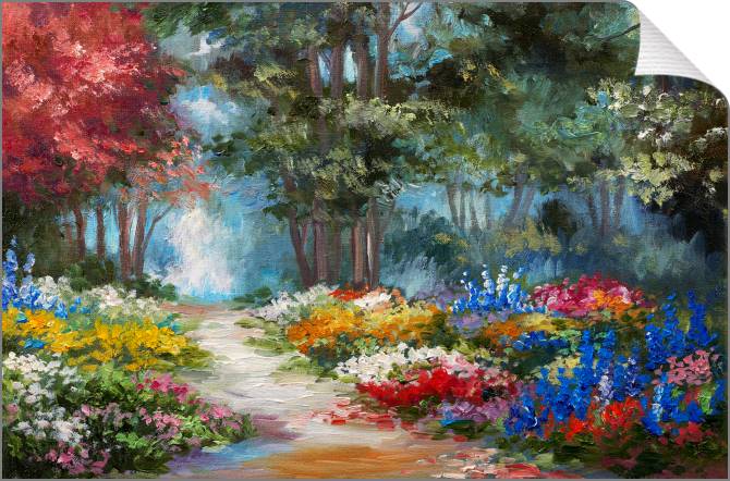 Paintings on canvas Colorful flowers in a forest