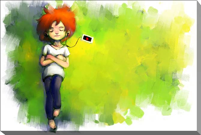 Картины на холсте Girl with a player