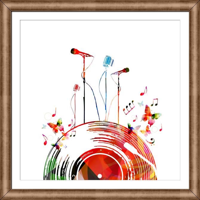 Картины в рамке, багете Microphones art
