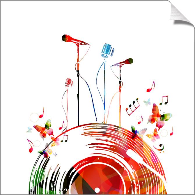 Купить и печать на заказ Картины на холсте Микрофоны арт