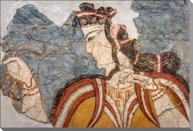 Paintings on plastic, foam cardboard Ancient Greek fresco women