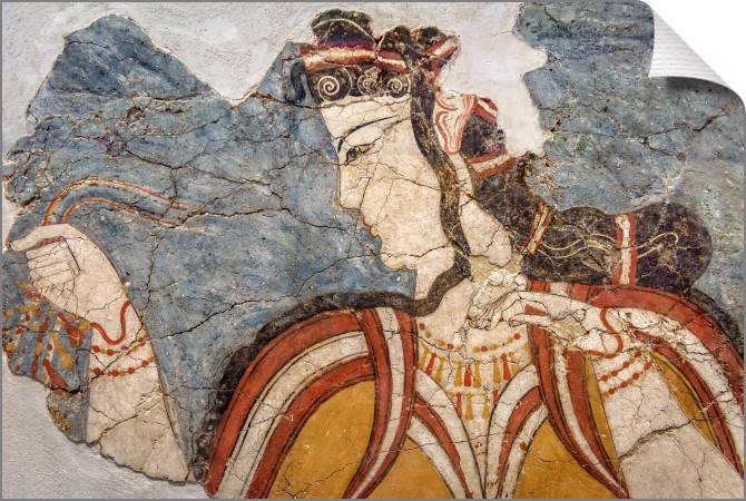 Купить и печать на заказ Картины на холсте Древнегреческая фреска женщины