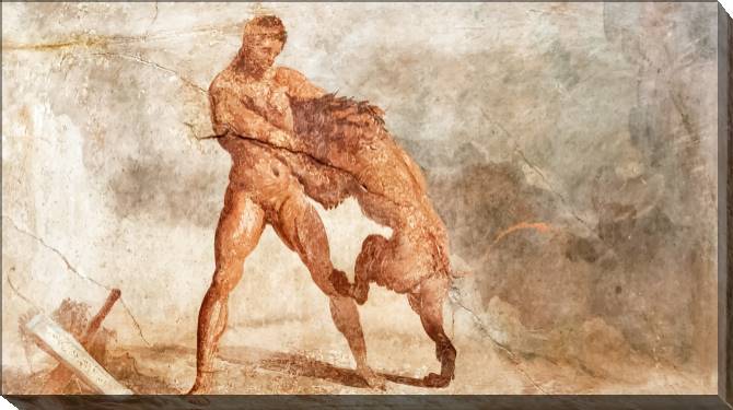 Paintings on canvas Fresco from Pompeii, Hercules