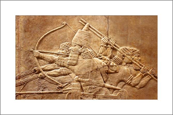 Картины, фото с паспарту Assyrian relief