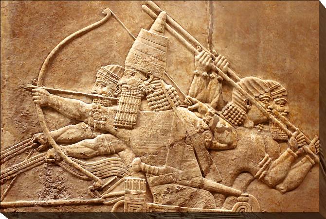 Paintings on canvas Assyrian relief