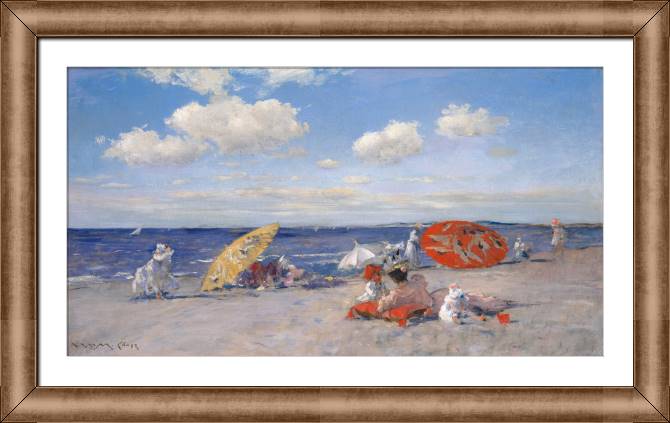 Картины в рамке, багете On the beach (William Merritt chase)