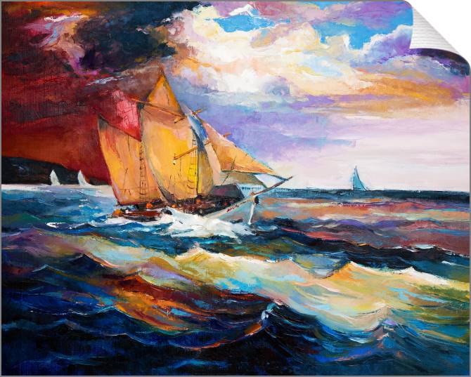 Paintings on canvas The sailboat and the sea
