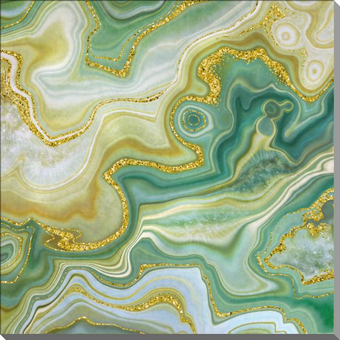 Paintings on plastic, foam cardboard Green onyx