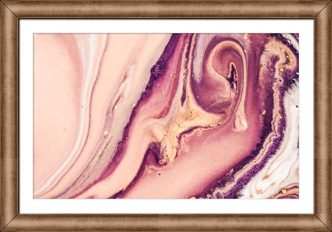 Картины в рамке, багете Pink streaks of gold