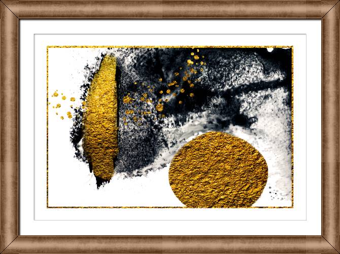 Картины в рамке, багете Textured gold spots