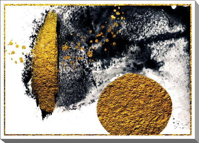 Картины на холсте Textured gold spots