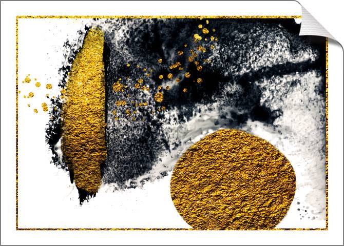 Купить и печать на заказ Картины на холсте Текстурные золотые пятна