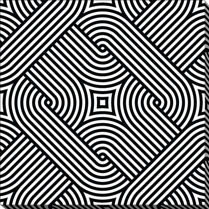 Картины на холсте Black-and-white pattern of lines