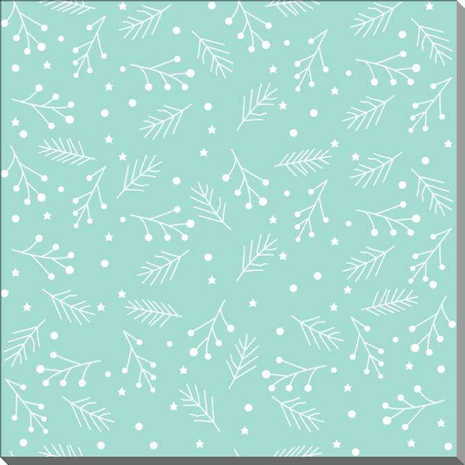 Paintings on plastic, foam cardboard Sprigs on a blue background