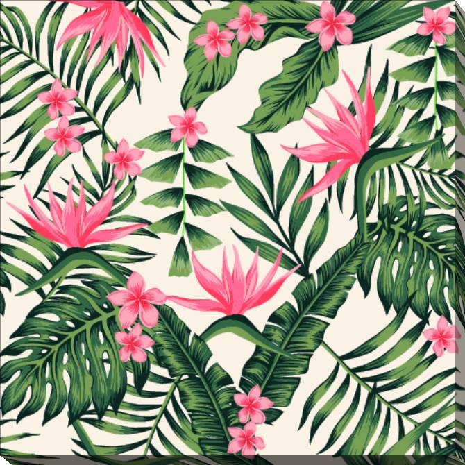 Paintings on canvas A tropical plant with pink flowers