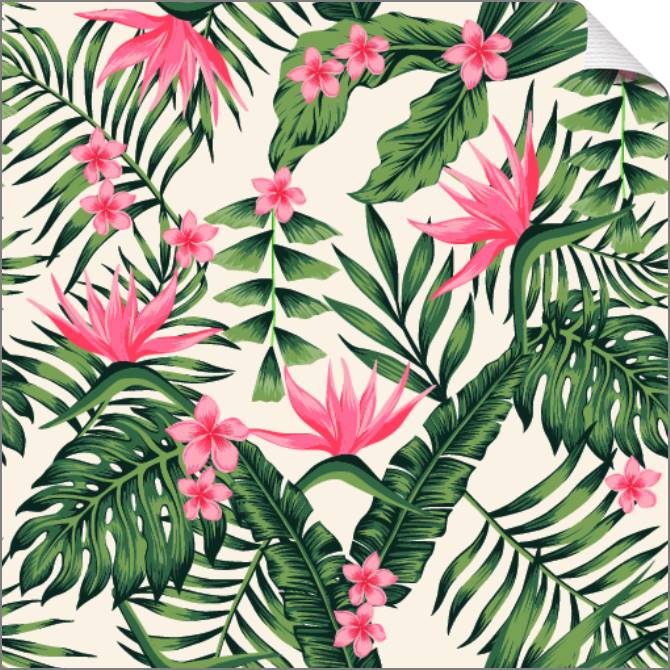 Купить и печать на заказ Картины на холсте Тропические растения с розовыми цветами