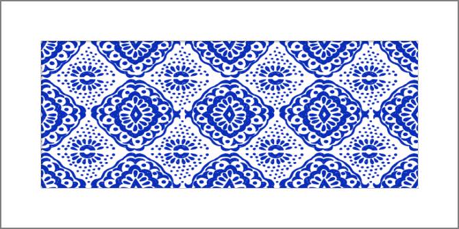 Купить и печать на заказ Картины, фото с паспарту Рисованные синие узоры